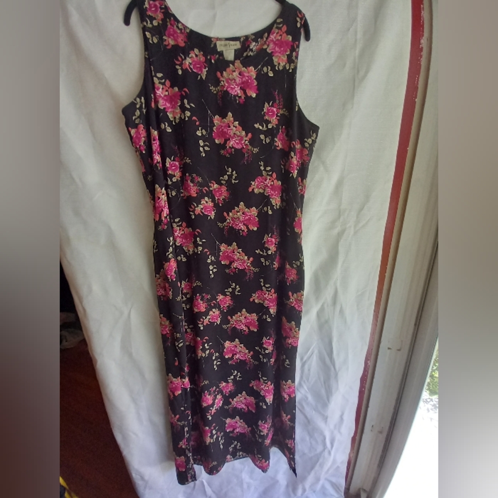 Vintage floral reversible maxi dress 90s